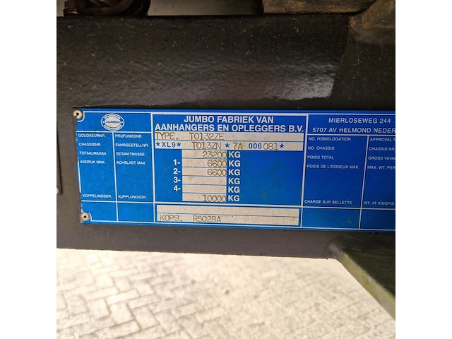 Gesloten oplegger, kp special projects / jumbo, t0132zqe / mic, 2008 - afbeelding 71 van  71