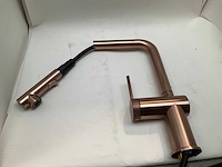 Gessi inedito godronato brushed copper keukenmengkraan met uittrekbare handdouche - afbeelding 9 van  9