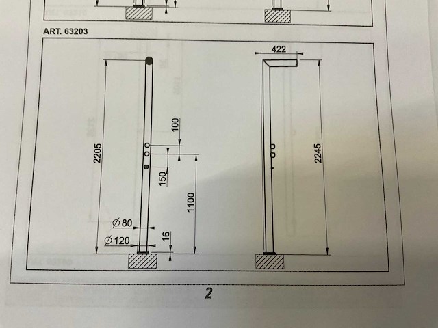 Gessi outdoor 63203#299 2-weg inbouwset voor buitendouche - afbeelding 2 van  5