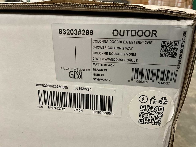 Gessi outdoor 63203#299 2-weg inbouwset voor buitendouche - afbeelding 4 van  5