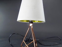 Gestilede tafellamp op koperen voet - afbeelding 2 van  5