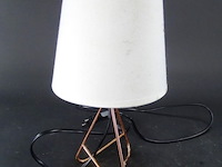 Gestilede tafellamp op koperen voet - afbeelding 1 van  5