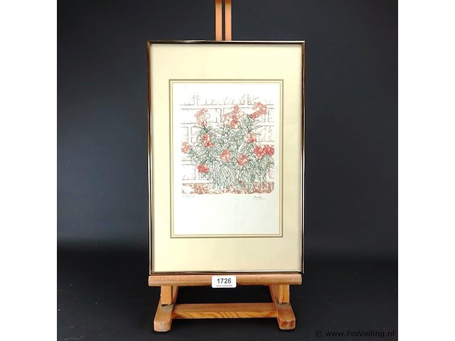 Gestileerd stilleven druk 27/250 potlood gesigneerd en genummerd - afbeelding 1 van  5