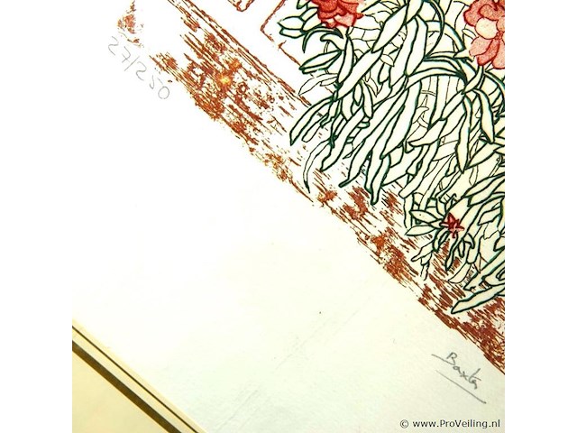 Gestileerd stilleven druk 27/250 potlood gesigneerd en genummerd - afbeelding 4 van  5