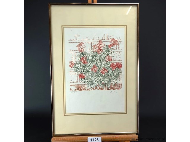 Gestileerd stilleven druk 27/250 potlood gesigneerd en genummerd - afbeelding 2 van  5