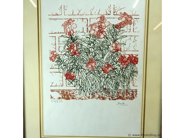 Gestileerd stilleven druk 27/250 potlood gesigneerd en genummerd - afbeelding 3 van  5
