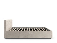 Gestoffeerd bed nizza - 120 x 200 cm - beige - led verlichting & bedlade - afbeelding 4 van  8