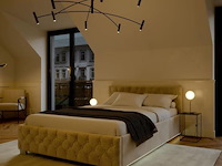 Gestoffeerd bed nizza - 140 x 200 cm - beige - led verlichting & bedlade - afbeelding 7 van  8