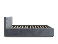 Gestoffeerd bed nizza - 140 x 200 cm - grijs - led verlichting & bedlade - afbeelding 4 van  8