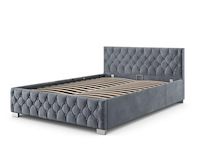 Gestoffeerd bed nizza - 140 x 200 cm - grijs - led verlichting & bedlade - afbeelding 1 van  8