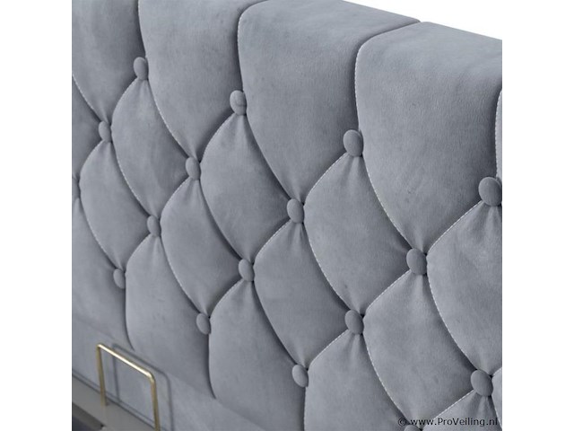 Gestoffeerd bed nizza - 140 x 200 cm - grijs - led verlichting & bedlade - afbeelding 5 van  8