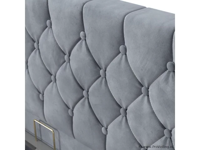 Gestoffeerd bed nizza - 140 x 200 cm - grijs - led verlichting & bedlade - afbeelding 5 van  8