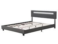 Gestoffeerd bed paris - 180 x 200 cm - donkergrijs - led verlichting - afbeelding 11 van  13