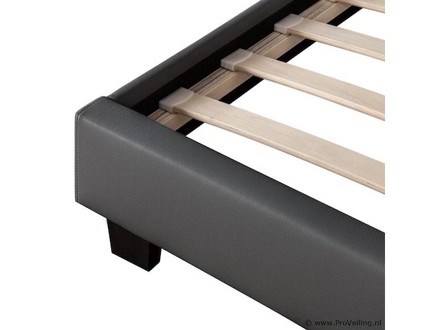 Gestoffeerd bed paris - 180 x 200 cm - donkergrijs - led verlichting - afbeelding 2 van  13