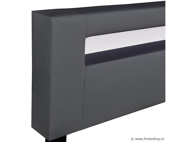 Gestoffeerd bed paris - 180 x 200 cm - donkergrijs - led verlichting - afbeelding 13 van  13