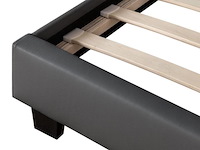 Gestoffeerd bed paris - 180 x 200 cm - donkergrijs - led verlichting - afbeelding 2 van  13