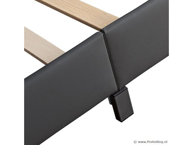 Gestoffeerd bed paris - 180 x 200 cm - donkergrijs - led verlichting - afbeelding 4 van  13