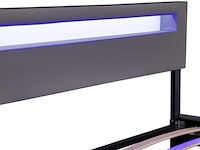 Gestoffeerd bed paris - 180 x 200 cm - donkergrijs - led verlichting - afbeelding 3 van  13