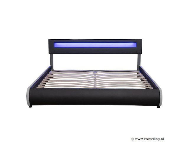 Gestoffeerd bed sevilla - 180 x 200 cm - zwart - led verlichting - afbeelding 2 van  15