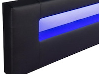 Gestoffeerd bed sevilla - 180 x 200 cm - zwart - led verlichting - afbeelding 4 van  15