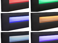 Gestoffeerd bed sevilla - 180 x 200 cm - zwart - led verlichting - afbeelding 6 van  15