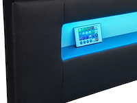 Gestoffeerd bed sevilla - 180 x 200 cm - zwart - led verlichting - afbeelding 7 van  15