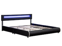 Gestoffeerd bed sevilla - 180 x 200 cm - zwart - led verlichting - afbeelding 14 van  15