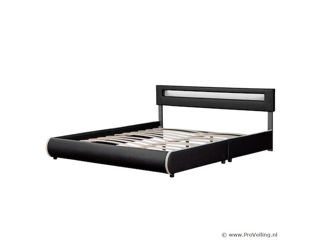 Gestoffeerd bed sevilla - 180 x 200 cm - zwart - led verlichting - afbeelding 3 van  15