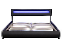 Gestoffeerd bed sevilla - 180 x 200 cm - zwart - led verlichting - afbeelding 2 van  15