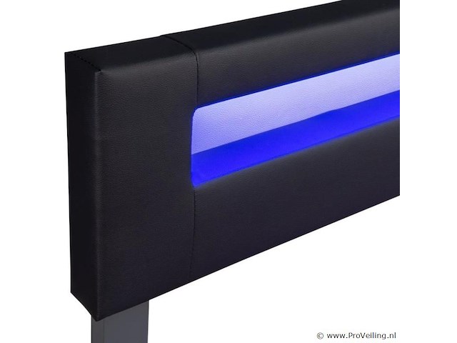 Gestoffeerd bed sevilla - 180 x 200 cm - zwart - led verlichting - afbeelding 4 van  15
