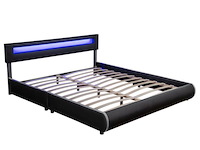 Gestoffeerd bed sevilla - 180 x 200 cm - zwart - led verlichting - afbeelding 15 van  15