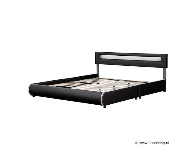 Gestoffeerd bed sevilla - 180 x 200 cm - zwart - led verlichting - afbeelding 3 van  15
