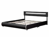 Gestoffeerd bed sevilla - 180 x 200 cm - zwart - led verlichting - afbeelding 3 van  15