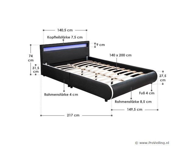 Gestoffeerd bed sevillia - afbeelding 7 van  12