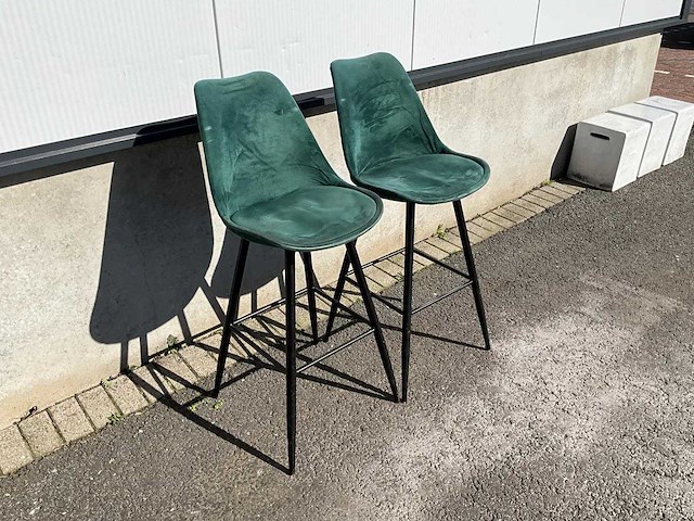 Gestoffeerde barkruk met rugleuning (17x) - afbeelding 1 van  4