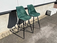 Gestoffeerde barkruk met rugleuning (17x) - afbeelding 1 van  4