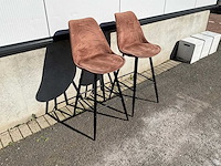 Gestoffeerde barkruk met rugleuning (17x) - afbeelding 1 van  7