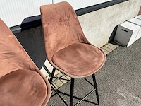 Gestoffeerde barkruk met rugleuning (17x) - afbeelding 3 van  7