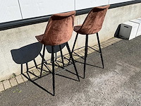 Gestoffeerde barkruk met rugleuning (17x) - afbeelding 5 van  7