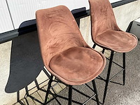 Gestoffeerde barkruk met rugleuning (9x) - afbeelding 2 van  7