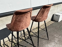 Gestoffeerde barkruk met rugleuning (9x) - afbeelding 6 van  7