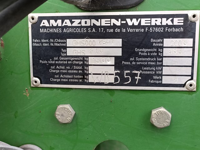Getrokken klepelmaaier, amazone, ghs 210, 2008 - afbeelding 6 van  6