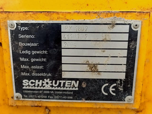 Getrokken veegmachine, schouten, px1802, 2009 - afbeelding 10 van  11