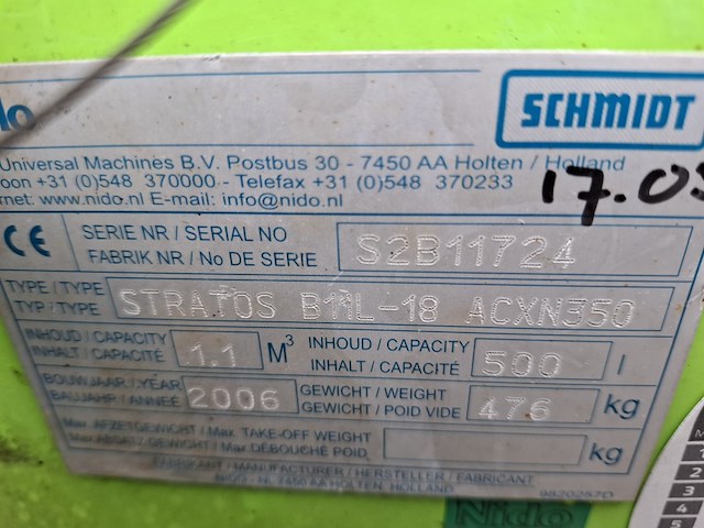 Getrokken zoutstrooier, nido | schmidt, stratos b11l-18 acxn350, 2006 - afbeelding 2 van  38