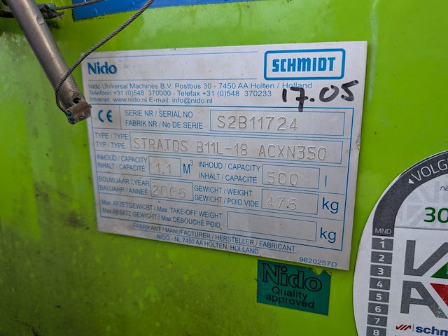 Getrokken zoutstrooier, nido | schmidt, stratos b11l-18 acxn350, 2006 - afbeelding 18 van  25