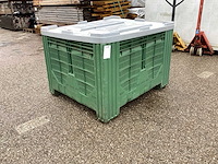 Geventileerde kunststof palletbox met deksel - afbeelding 1 van  4