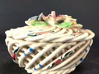 Gevlochten aardewerk dekseldoos - afbeelding 2 van  5