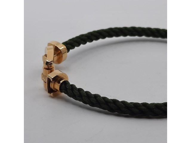 Gevlochten armband met 18 karaats sluiting, fred, force 10 - afbeelding 9 van  10