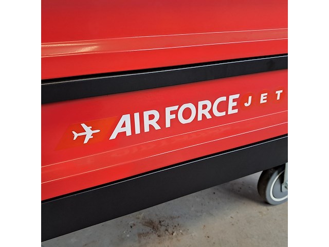 Gevulde gereedschapstrolley met 7 laden +/- 190 delig, air force jet, rood - afbeelding 6 van  22