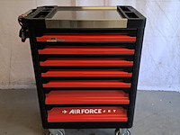 Gevulde gereedschapstrolley met 7 laden +/- 190 delig, air force jet, rood